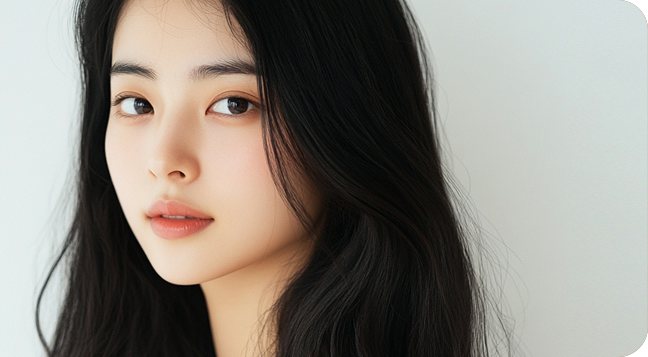 긴 생머리 여성 모델