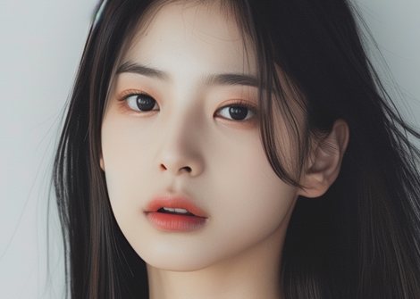 긴 생머리 여성 모델 얼굴