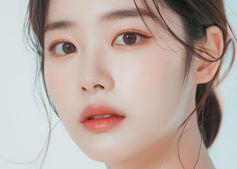 묶은 머리 여성 모델 얼굴